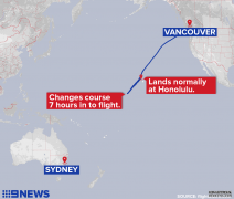 加拿大航空飞往悉尼航班遇到气流颠簸紧急降落
