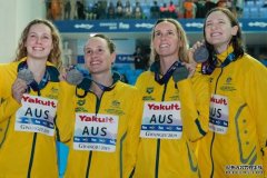 世锦赛游泳项目澳洲队5金、9银和5铜，奖牌榜上