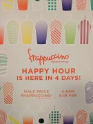 Half Price Frappuccinos @ Starbucks (4PM to 5PM, 5-18 Februa