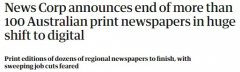 新闻还在，报纸没了！受疫情冲击广告下跌，澳