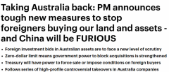 澳洲修改外国投资法，所有“敏感”收购必须获