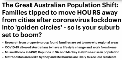 澳洲人口大迁徙！新的“黄金圈”即将诞生，悉