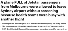 惊！捷星航班从墨尔本飞抵悉尼，整机乘客未经