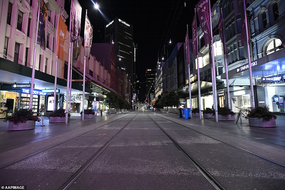 Melbourne's Bourke Street Mall was eerily quiet on the first night of stage four lockdown