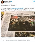 美媒评价维州战疫举措：澳洲病毒‘独裁者丹’