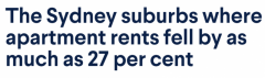 悉尼658地租金下跌，最高暴跌近27%！移民和留学
