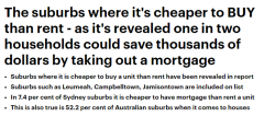澳洲最佳买房区名单公布！房贷比房租便宜，在