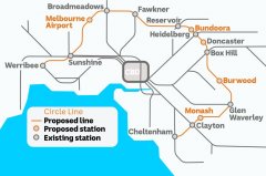 墨尔本新的郊区铁路环线从Cheltenham起步，政府投