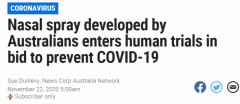 可预防新冠病毒，澳洲鼻喷雾剂即将开始人体试