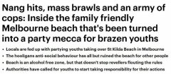 年轻人疯狂开趴、打架斗殴！澳洲知名海滩反社