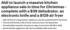 Aldi厨房电器疯狂大降价！空气炸锅、电动刀具“
