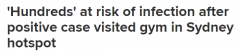 确诊病患先后5日光顾悉尼健身房，到店顾客需立