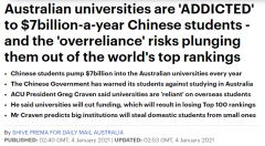 澳专家：高等教育行业过度依赖中国，澳洲7所高