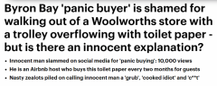 悉尼男子买一车厕纸，被批恐慌性抢购！知情者