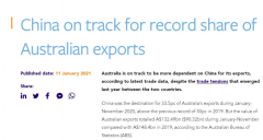 2020年1至11月数据统计：澳洲出口更加依赖中国