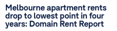 墨尔本公寓租金跌至4年来新低，东南区房屋租金