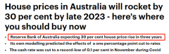 官方利率创历史新低，澳联储预测澳洲房价3年内