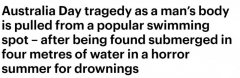 又一男子溺死在维州知名景点，尸体昨天才在水