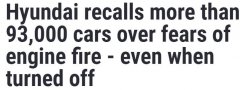 全澳9.3万辆现代汽车紧急召回：发动机有起火风