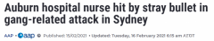悉尼医院护士遭流弹打伤！疑与犯罪集团有关（