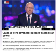 澳洲首位宇航员：中国在太空发电上非常先进
