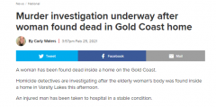 【快讯】黄金海岸一女子死于家中，凶杀组侦探