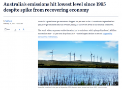 最新数据：澳温室气体排放量降至1995年以来最低