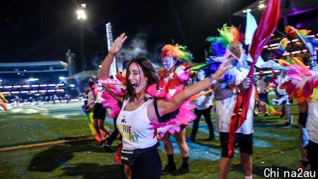 Revellers at the Mardi Gras. Picture: NCA NewsWire/Flavio Brancaleone