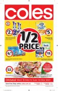 Coles 3月10日-3月16日折扣，冷冻鱼柳、披萨半价