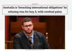 6岁脑瘫男孩签证被拒，澳洲移民歧视残障人士？