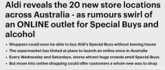 Aldi再开20家分店，就在澳洲这些地区，网店也即