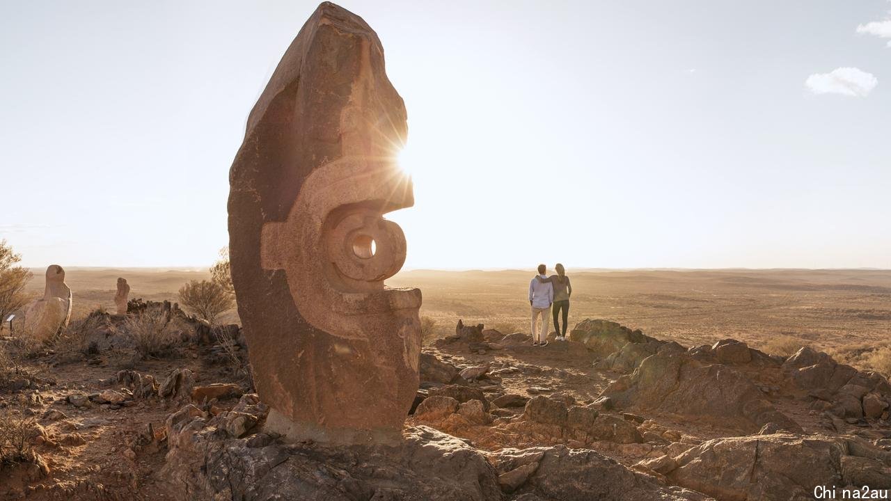 Enjoying a walk through The Living Desert and Sculptures attraction in Broken Hill.