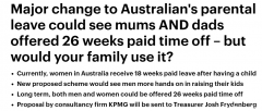 澳洲生育率暴跌！政府拟新福利：男性将获6个月