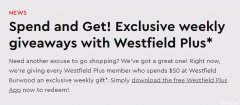 悉尼Westfield薅羊毛！消费50澳币，可拿免费电影票