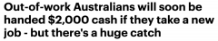 5月起！在澳求职者将获得最高2000澳元的预付补贴