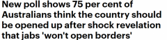 75%澳人支持“疫苗打完，开放边境”！卫生部长