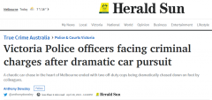 现实版“无间道”！澳洲俩警察在CBD开车狂飙还