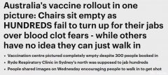 凄凉：悉尼300人预约接种疫苗，结果纷纷放鸽子
