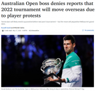 澳网负责人否认2022年赛事“搬家” 球员赛前或仍