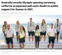 白绿金三色相间 东京奥运会澳洲制服在悉尼亮相