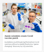 昆州大学科学家研发疫苗贴纸 效果增强且可自行
