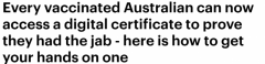 澳人可获取新冠疫苗接种证书了，出国旅行指不
