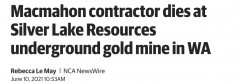 【悲剧】突发！西澳一名工人在地下金矿死亡！