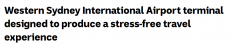 西悉尼国际机场航站楼最终设计方案曝光！或打