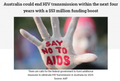 未来4年内阻断艾滋病传播？社区建议澳政府斥资