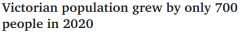 维州2020年人口仅增700，全澳最低，反对党：都怪