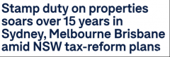澳洲印花税涨幅排名公布，这个地区最高！