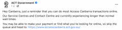 【官方】Access Canberra现等待时间过长！线上可转