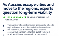 越来越多澳人移居边远地区 专家质疑该趋势可流