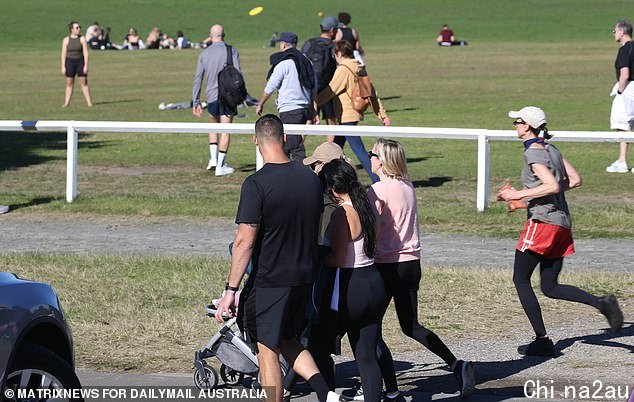 NSW Premier Gladys Berejiklian warned this weekend's good weather could scupper all the good work down so far though if locals ignore the lockdown restrictions. Runners are a frequent sight at Centennial Park, as seen here